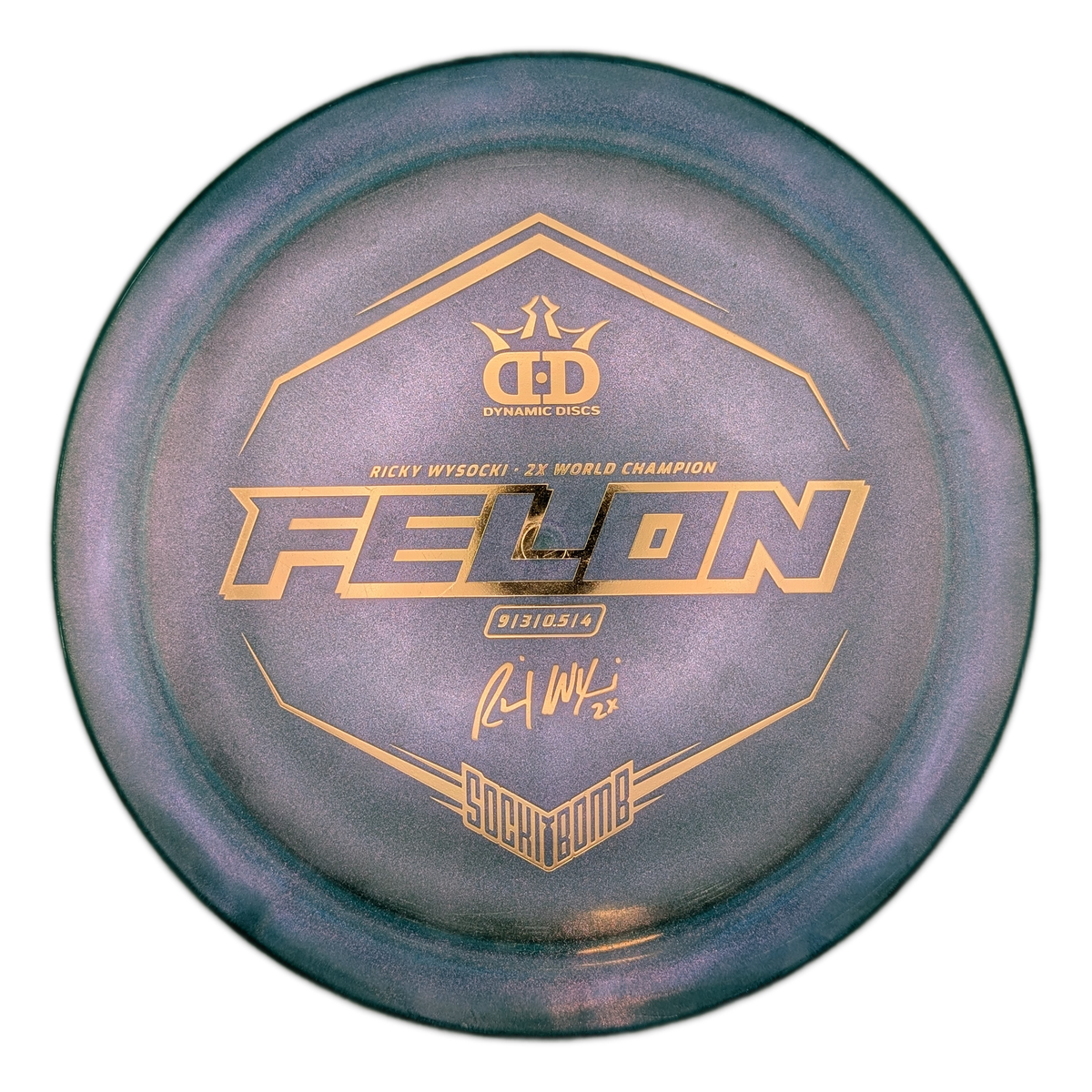 Dynamic Discs Lucid Ice Glimmer Felon Ricky Wysocki Sockibomb